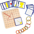 Pikkukuva 2 / 5: Puinen Geoboard-setti Montessori-geometrialautanen Puulelut Lapsille