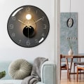 Miniatyrbild 4 av 5: Modern Tyst Väggklocka (Svart), 30 cm Diameter Väggklocka, Rund