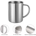 Miniatyrbild 4 av 4: Paket med 300 ml Dubbelväggiga Muggar i Rostfritt Stål för Resor och Camping, Lämplig för Kalla eller Varma Drycker, Silver, 300 ml - 2-pack