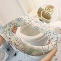 Miniatyrbillede 3 af 5: Blå og hvid gitter vandtæt hvalpe toilet sæde pude universal