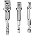 Miniatyrbilde 1 av 4: 3-delt adaptersett for piper - sekskant til firkant for bor, piper, skrutrekkere og bitsholdere, 1/4, 3/8, 1/2 tomme