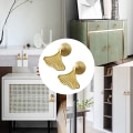 Miniatyrbilde 4 av 5: Ginkgo Bladsformet Knopphåndtak, 6 stk Gullfarget Dråpeformet Håndtak