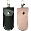 Miniatyrbild 1 av 4: Anti-förlorad USB-minne Läderhållare, 2 st Läder USB-skyddsfodral för Legering Hajspänne Lättviktig Bärbar (Rosa+Svart, 2*Stor)