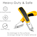 Miniatyrbilde 2 av 5: (2-pakning, Gul) Heftklammerfjerner Kraftig Møbelstiftfjerner med Ergonomisk Håndtak for Møbler, Teppe, Kartong, Gulv