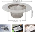 Miniatyrbillede 2 af 5: Styk Køkkenvask Filter, Rustfrit Stål Vask Filter, Rustfrit Stål Afløbsfilter, Køkkenvask Si, til Køkkenvask, Badeværelse, Vask, B
