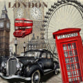 Miniatyrbilde 1 av 5: 30x40cm, London Street View 5d diamantmaleri med strass-broderi
