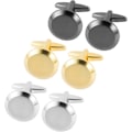 Miniatyrbillede 1 af 5: 6 stk. Manchetknapper til Mænd Klassisk Bryllup Business Skjorte Manchetknapper Sølv Guld Sort Sæt Gaver