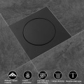 Miniatyrbilde 5 av 5: 1 stk (Svart) Gulvrist til bad, 10 cm Universal Messing Kvadratisk Pop Up
