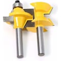 Miniatyrbilde 4 av 5: 2 stk Fresersett 8mm Skaft 120 Grader Trebearbeiding Fræser Spor
