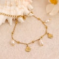 Miniatyrbillede 5 af 5: Elegant Guldfarvet Skalperle Charm Ankelkæde til Kvinder Trendy Ikke-Pletter Justerbar Ankelkæde Sommer Strand Mode Smykke Gave
