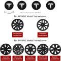 Miniatyrbillede 2 af 5: 4 stk. (Rød/Mat Sort) Centerkapsel til KAVANIC Tesla Model Y M