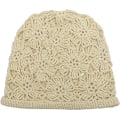 Miniatyrbilde 3 av 5: Håndlaget strikket slouchy beanie for kvinner (beige) vår høst