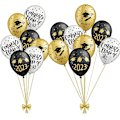 Miniatyrbillede 1 af 5: Ocean Graduation Ballon 2023, 15 stk Balloner Sæt Sort Guld Gra