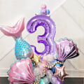 Miniatyrbild 1 av 5: Års Sjöjungfru Ballong Pastell Regnbåge Ballong 5 År Jätte Nummer