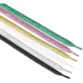 Miniatyrbilde 4 av 4: 2 Par Premium Glitter Flat Skolisser - 140cm - Hvit, Premium 10mm