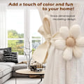 Pikkukuva 3 / 5: 6 KPL Verho 4 kpl luonnonvalkoinen, 2 kpl Khaki-verhonpidikkeet Boho Kukkaverhonpidikkeet Yksinkertaiset Elegantit Auringonkukkaverhonpidikkeet Boho Makuuhuoneen sisustus