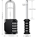 Miniatyrbilde 4 av 5: 2 stk svarte hengelåser med kode, lang utvendig for port, hageskur 4