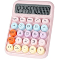 Miniatyrbillede 1 af 5: Mekanisk Lommeregner med Store Knapper, Bordregnere, 12 Cifre, Stor LCD-skærm, Skrivebordslommeregner, Sød Pink Lommeregner til Lærere S