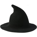 Miniatyrbilde 1 av 4: Damehatt i strikket stoff med brettbar kant for Halloween-kostyme