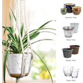 Miniatyrbild 3 av 5: 3-pack Växtupphängning Inomhus Hängande Planteringskärl för Växthållare med 3 Krokar, Olika Storlekar för Boho Heminredning, Elfenben (KRUKOR INGÅR EJ)
