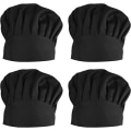 Miniatyrbillede 1 af 5: 4-delt justerbar sort toque til kvinder og mænd, unisex toque, p