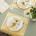 Miniatyrbillede 3 af 5: 12 Pak Guld Satin Servietter 17x17 Tommer Bryllups Servietter, Skallet Elegant Middagsservietter Kvadratiske Bordservietter Dekoration, Silke Satin Klud Servietter til Hvile