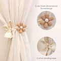 Pikkukuva 2 / 5: 6 KPL Verho 4 kpl luonnonvalkoinen, 2 kpl Khaki-verhonpidikkeet Boho Kukkaverhonpidikkeet Yksinkertaiset Elegantit Auringonkukkaverhonpidikkeet Boho Makuuhuoneen sisustus
