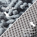 Miniatyrbilde 3 av 5: 4 Stykker Mikrofiber Shag Whiteboard Viskelær Vaskbar Mikrofiber Shag Tavle Tørr Viskelær for Tusjer, Kritt, Hjem, Klasserom og Kontor (Grå, Blå og Rosa)