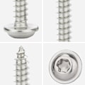 Miniatyrbillede 3 af 5: 50 stk. selvborende pladeskruer M3x20mm, Torx selvborende skrue med spændeskive rustfrit stål A2 V2A flad kuppelhoved træskruer høj hårdhed