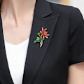 Miniatyrbillede 4 af 4: Generisk Lotus Blomster Broscher Lotus Rod Brosche Pins Smykker Stof Tilbehør Gave til Date Fest Bryllup Formelle Lejligheder