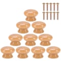 Miniatyrbilde 1 av 5: 10 stk Runde Møbelknapper 24mm Tre Enkelt Hull Håndtak for