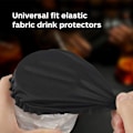 Miniatyrbillede 3 af 5: 15-pak Universal Drikkedæksel Scrunchie – Vaskbar Elastisk Drikkebeskytter med Sugerørshul, Polyester/Elastan Bånd til Kopper & Glas – Sort