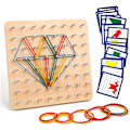 Pikkukuva 1 / 5: Puinen Geoboard-setti Montessori-geometrialautanen Puulelut Lapsille