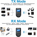 Miniatyrbild 3 av 5: Bluetooth-sändare/mottagare, 4-i-1 Synlig Trådlös Bluetooth-adapter