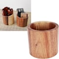 Miniatyrbilde 5 av 9: Trefjølholder i tre for kjøkkenbenk, sylindrisk beholder for kjøkkenredskaper, flerbruksbeholder, skrivebordsarrangør for hjem, skole, kontor