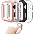 Miniatyrbillede 1 af 5: 4-pak Kompatibel Apple Watch Case 42mm Series 3 2 1, Hård PC Bumper Case Beskyttelsesramme, Sort/Rosaguld/Stjerneskær/Klar A-Sort/Rosaguld/St