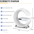 Miniatyrbillede 6 af 8: Intelligent LED-bordlampe, 4 i 1 oplader atmosfære nattelyslampe, app-styret BT-højttaler vækkeur, hjemmekontorstudie sengebordsopladning