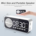 Miniatyrbild 4 av 7: Digital LED-väckarklocka med trådlös högtalare, dubbla  för sovrum/tunga sovare/vuxna/tonåringar, Bluetooth-högtalare stödjer TF-kortuppspelning FM-radio
