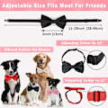 Miniatyrbillede 2 af 8: Sort Hund Sløjfe, Justerbar Sløjfe Hundehalsbånd til Mellemstore og Store Hunde Katte Kæledyr Bryllup Fødselsdag Graduering Ferie Pleje Cosutmes Sort