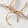 Miniatyrbillede 4 af 5: Kvinde Trekantet String Bikini Ribbet O Ring Binde Side Todelt Badetøj