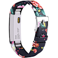 Miniatyrbillede 1 af 4: Fitbit Alta HR udskiftningsrem - Justerbar læderrem (rød blomst)