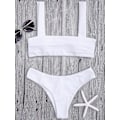 Miniatyrbillede 3 af 5: Bred Stropper Neon Bandeau Bikini Sæt til Kvinder Polstret Højtsnit To Dele