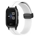 Miniatyrbillede 1 af 5: For Garmin Venu Sq 2 20mm Solid Color Magnetisk Spænde Silikone Urrem GJD White