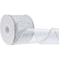 Miniatyrbild 4 av 5: Silver Wired Ribbon 2-1/2 tum Silver Julband med Wired Edge Silver