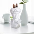 Miniatyrbilde 3 av 9: Skrivebordsdekorasjon Blyantholder Miniblomsterpotter David-skulptur i hvitt David-skulptur David- byste Statue Harpiksstasjonærholder Holder Harpiks Sminke Hvit