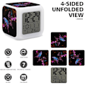 Miniatyrbild 3 av 8: LED-väckarklocka, Nice Buerfly Print Multicolor Väckarklocka Geometrisk Väckarklocka Sovrumsväckarklocka Tyst Väckarklocka Vit Vit