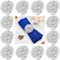 Miniatyrbilde 1 av 5: Blomsterserviettringer i legering med blomsterformede rhinestones
