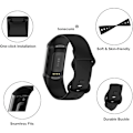 Miniatyrbillede 2 af 5: Sorte erstatningsremme, der er kompatible med Fitbit Charge 5-uret
