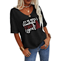 Miniatyrbillede 2 af 4: Dame Mode V-hals Halv ærmer Oversized T-shirt Solid Casual Løs Basic