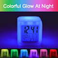 Miniatyrbillede 8 af 8: Led-vækkeur, Ocean After Storm Print Digital Alarm Clock Mood Light Alarm Clock Soveværelse Dekor Ur Versatile Alarm Clock Hvid Hvid